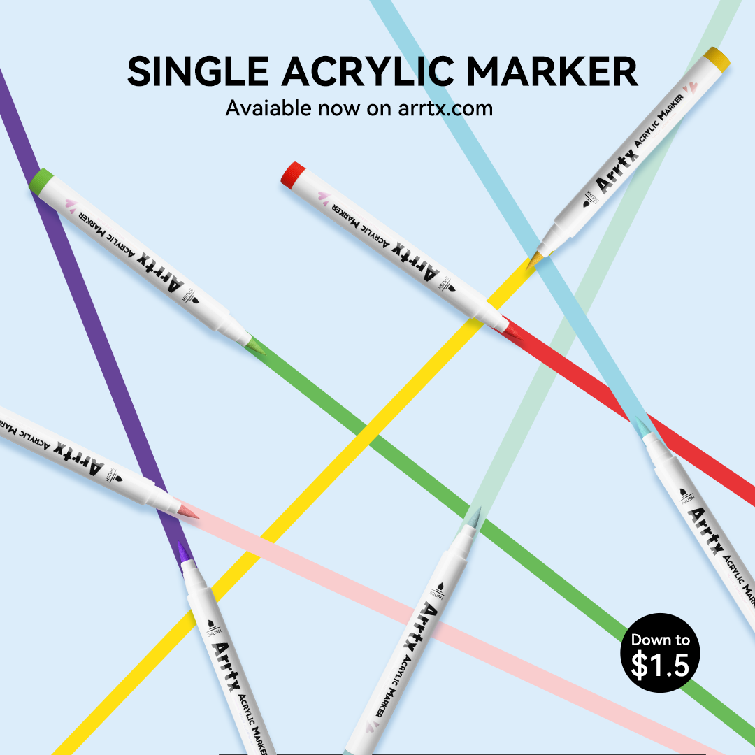 Arrtx Single Color Acrylic Paint Pens Marker