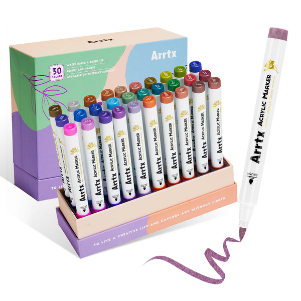 ARRTX Metallic Acrylic Markers 30 Colors