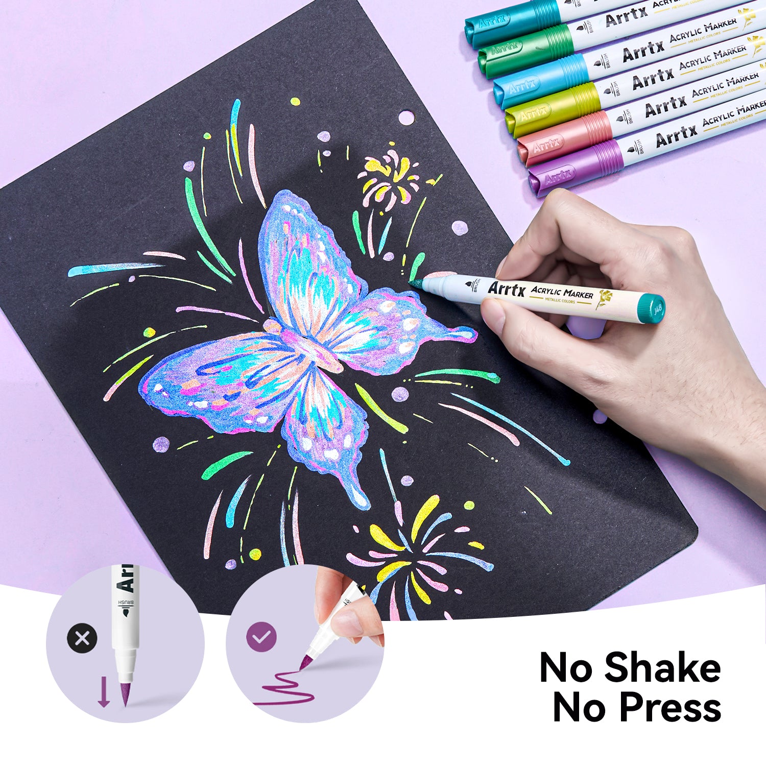 ARRTX Metallic Acrylic Markers 30 Colors