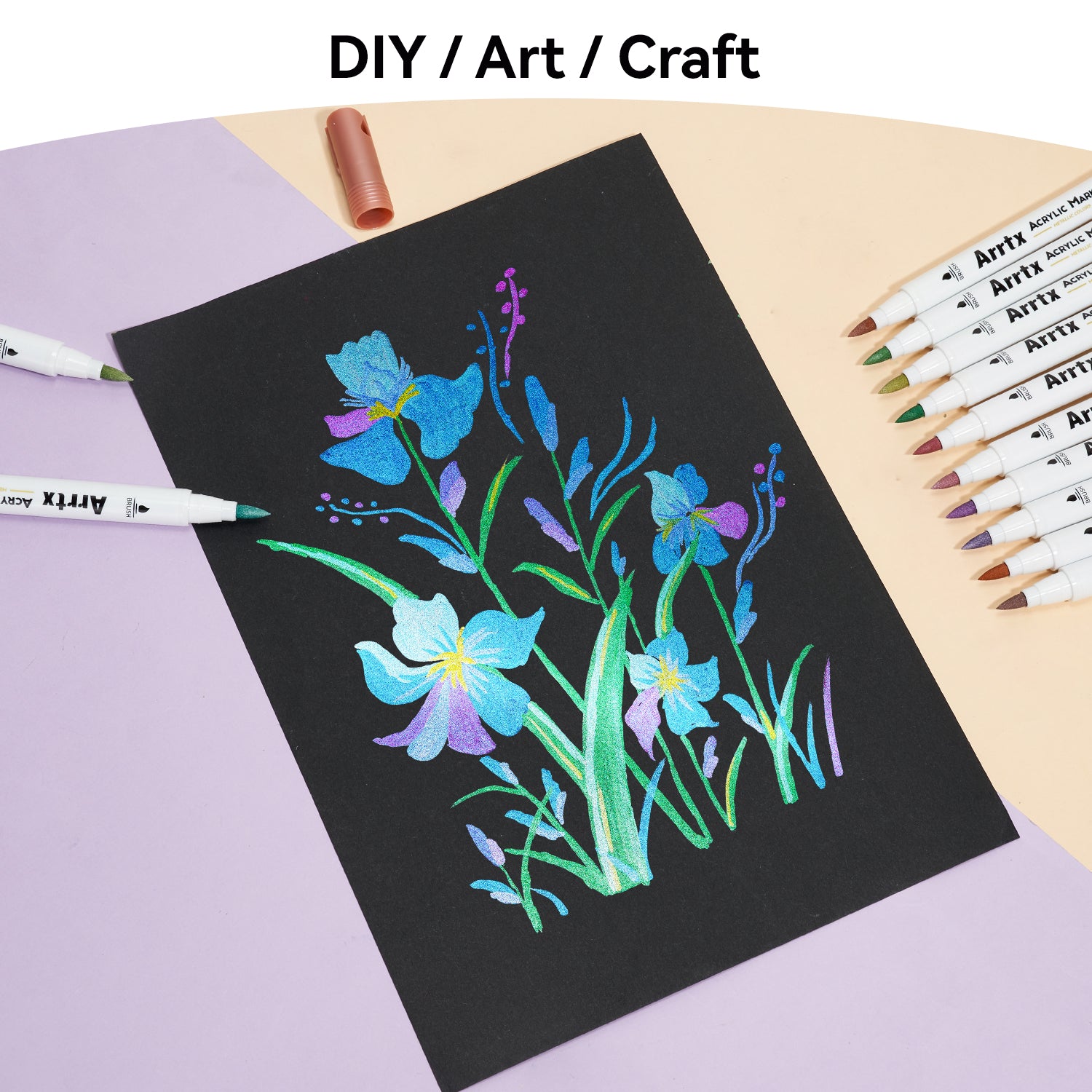 ARRTX Metallic Acrylic Markers 30 Colors