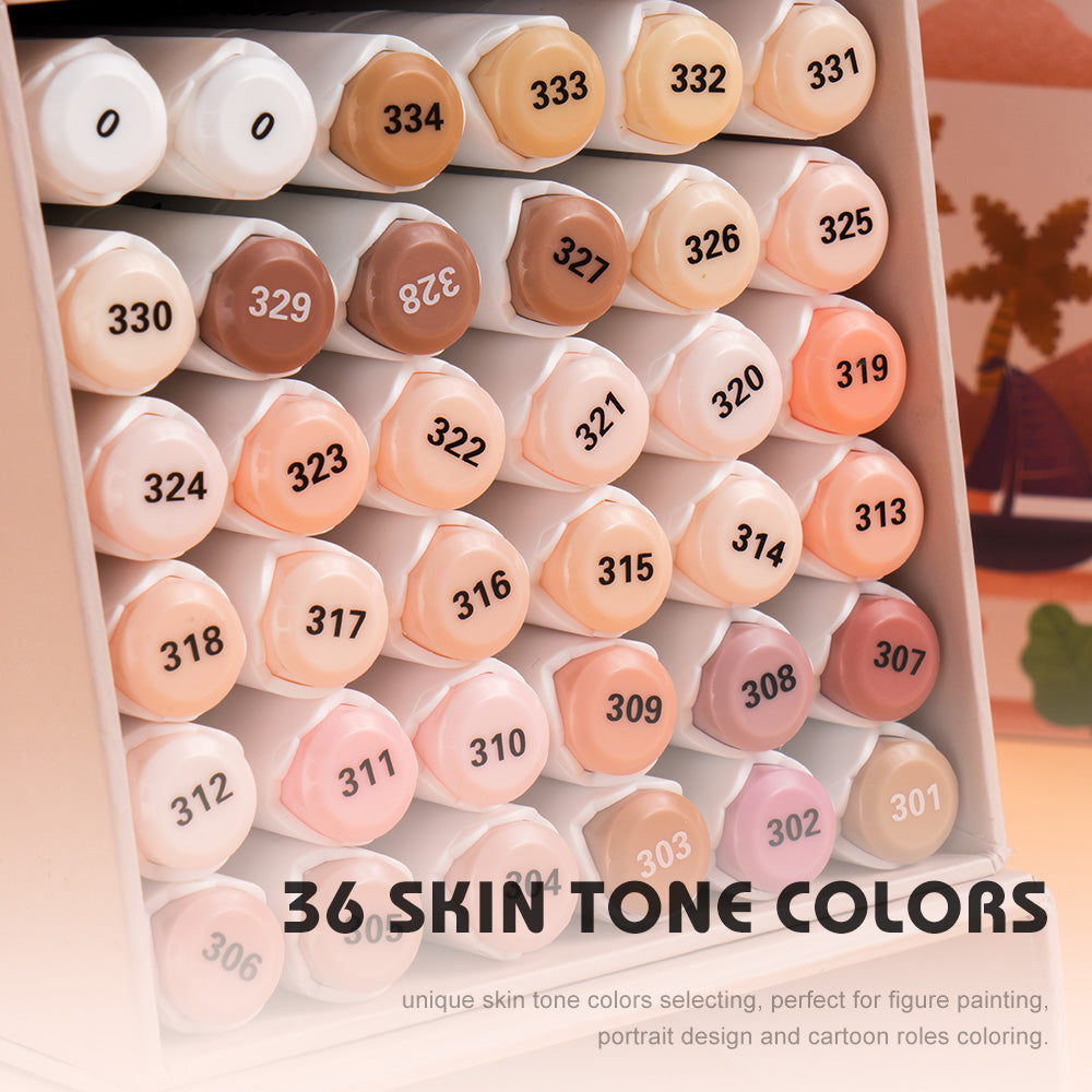 Arrtx ALP 36 Alcohol Markers Skin Tone Colors Paint Markers Dual Tip