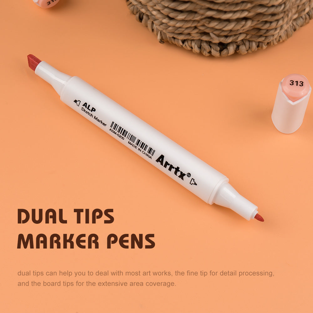Arrtx ALP 36 Alcohol Markers Skin Tone Colors Paint Markers Dual Tip