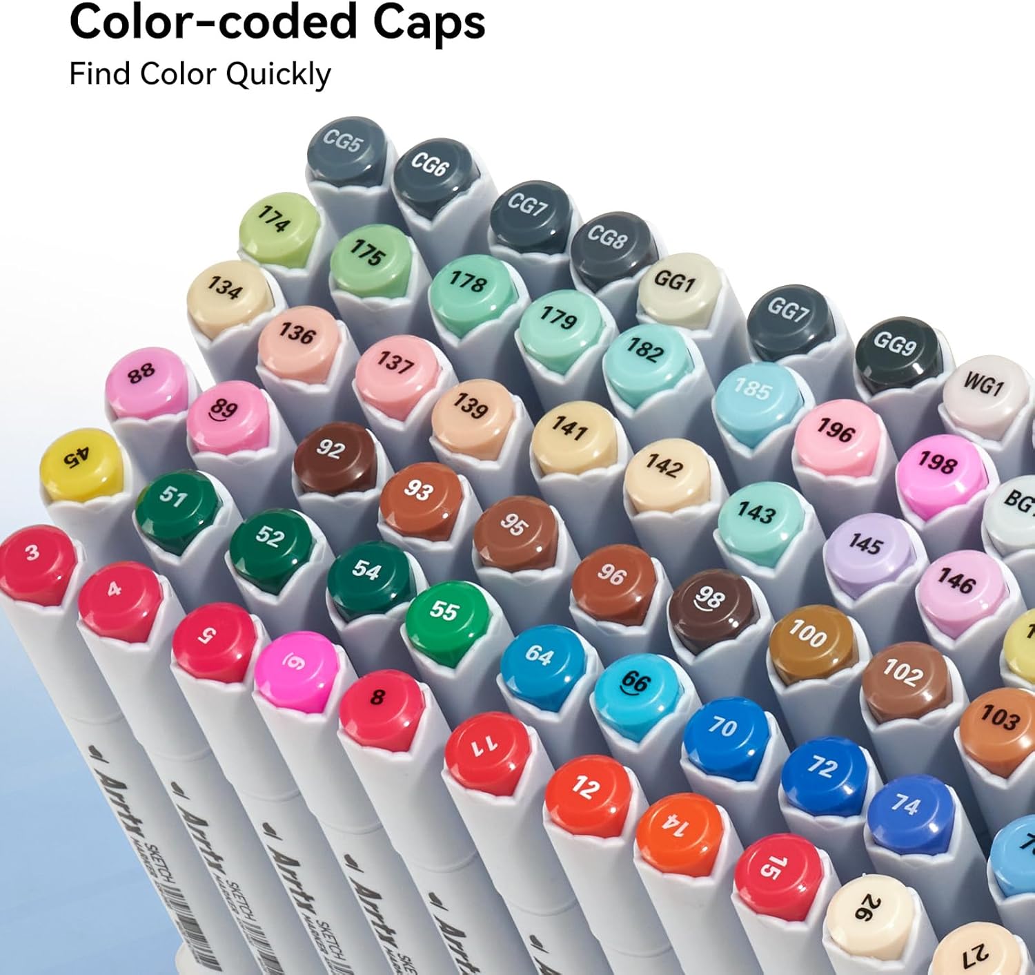 ARRTX 90 Colors Alcohol Markers Dual Tip (Brush & Fine)