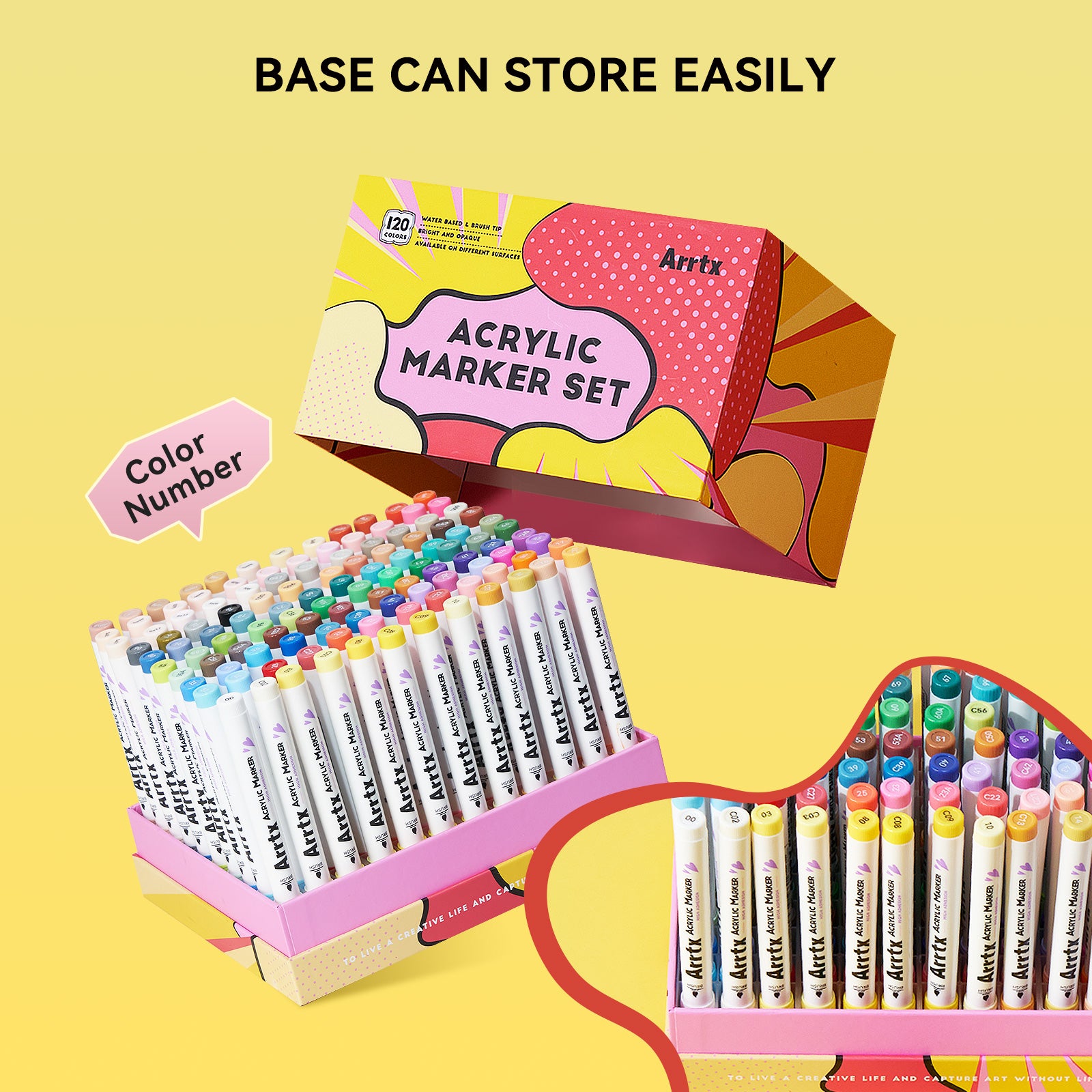 Arrtx 120A Anime Colors Acrylic Markers Brush Tip Paint Markers