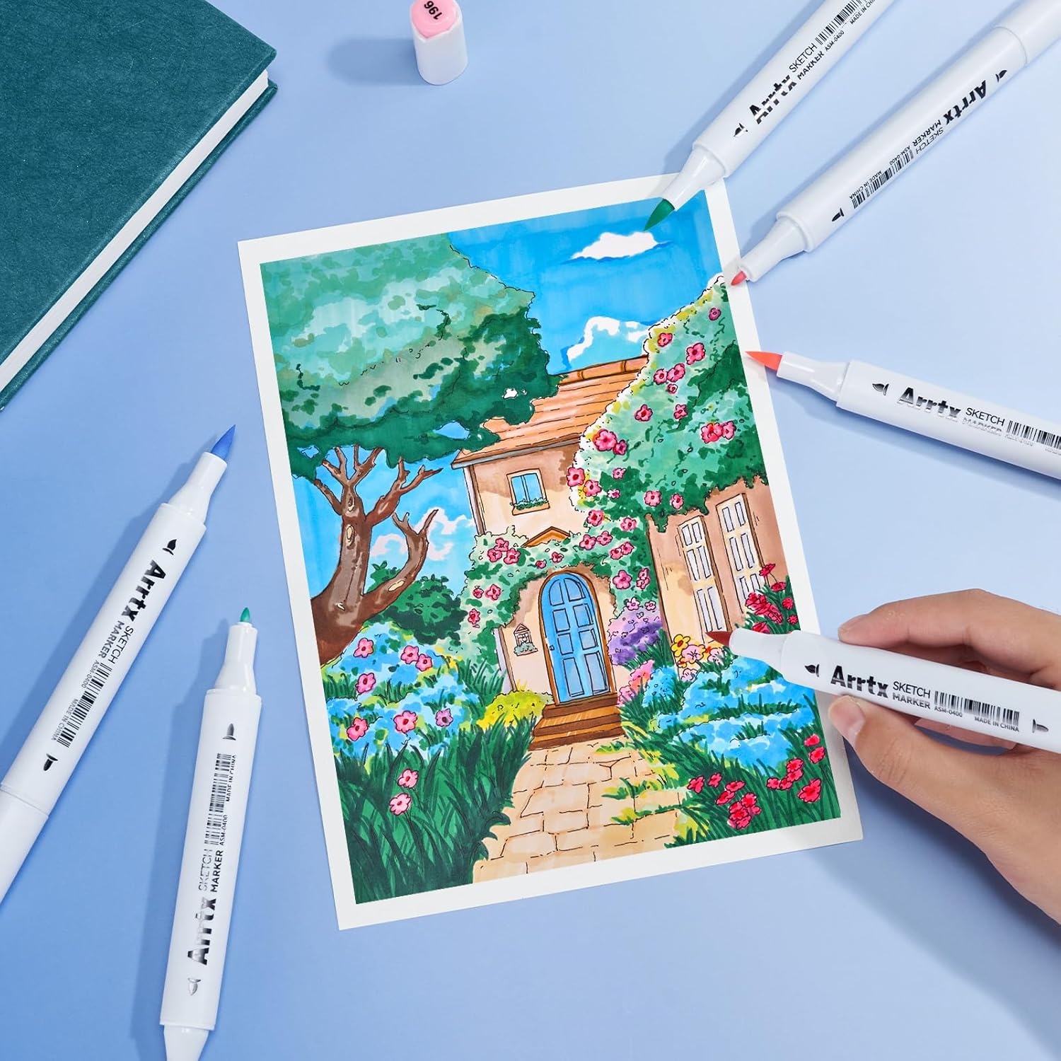 ARRTX 90 Colors Alcohol Markers Dual Tip (Brush & Fine)