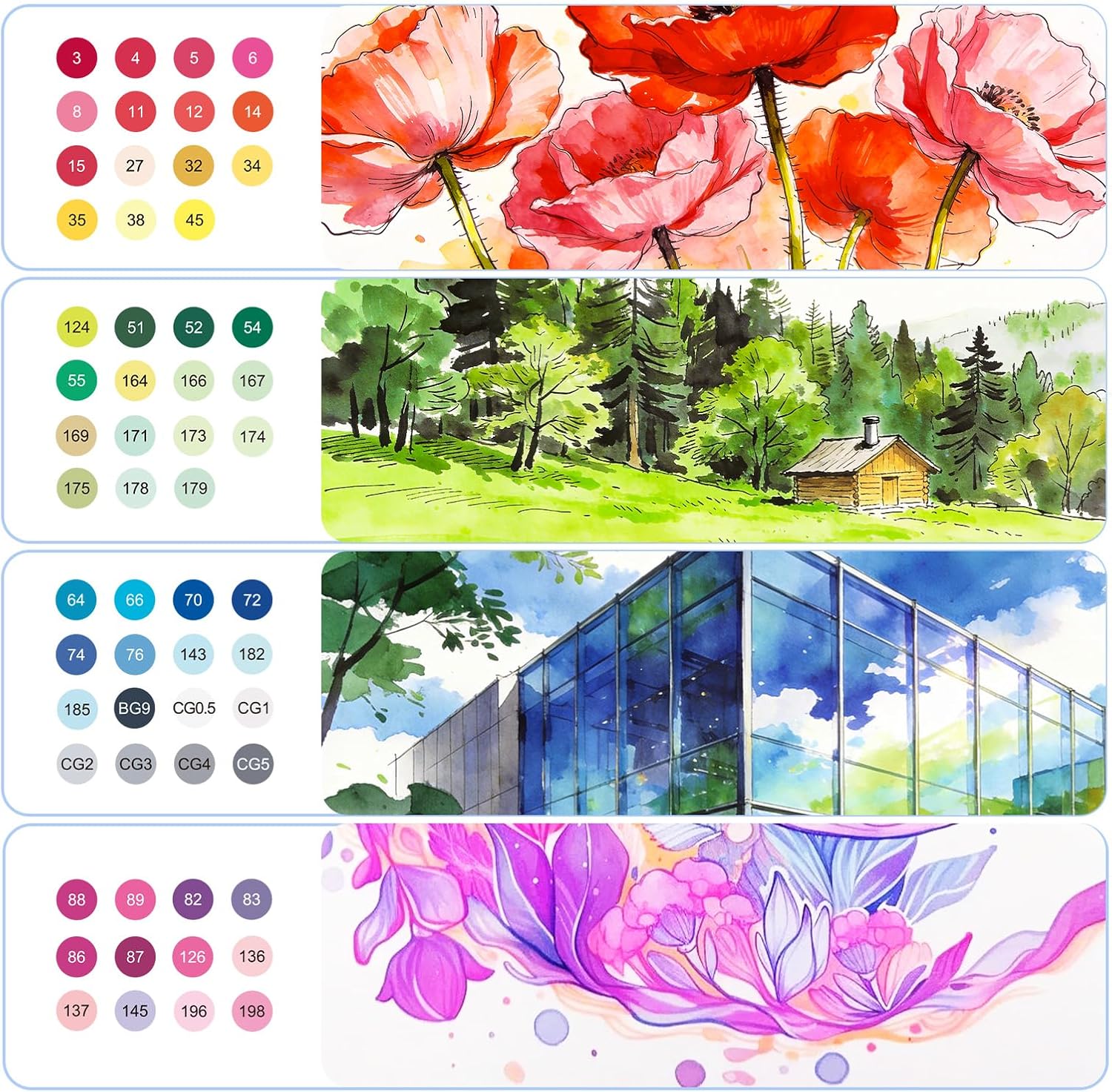 ARRTX 90 Colors Alcohol Markers Dual Tip (Brush & Fine)