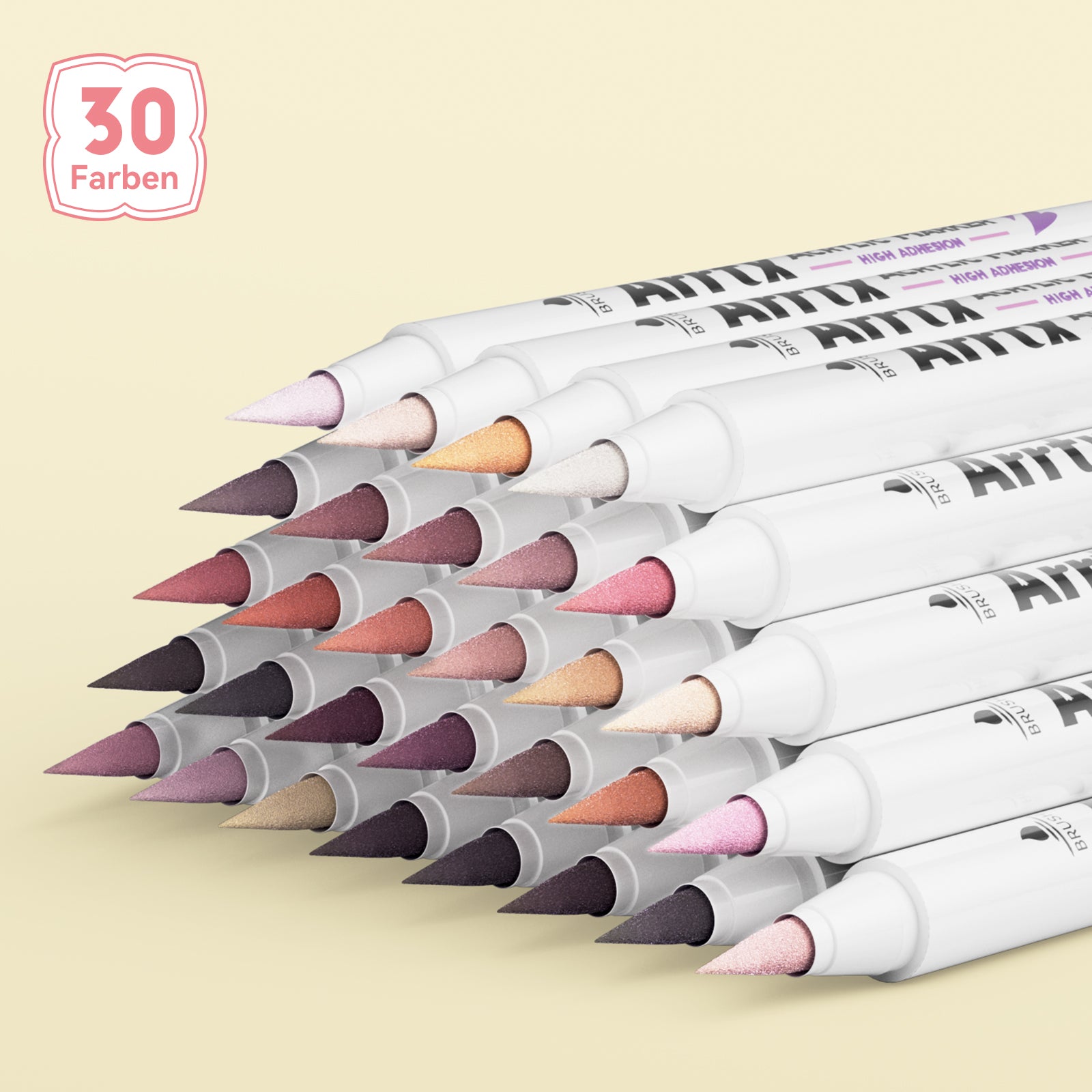 Arrtx 30C Colors Acrylic Markers Skin Tone Paint Pens Brush Tip