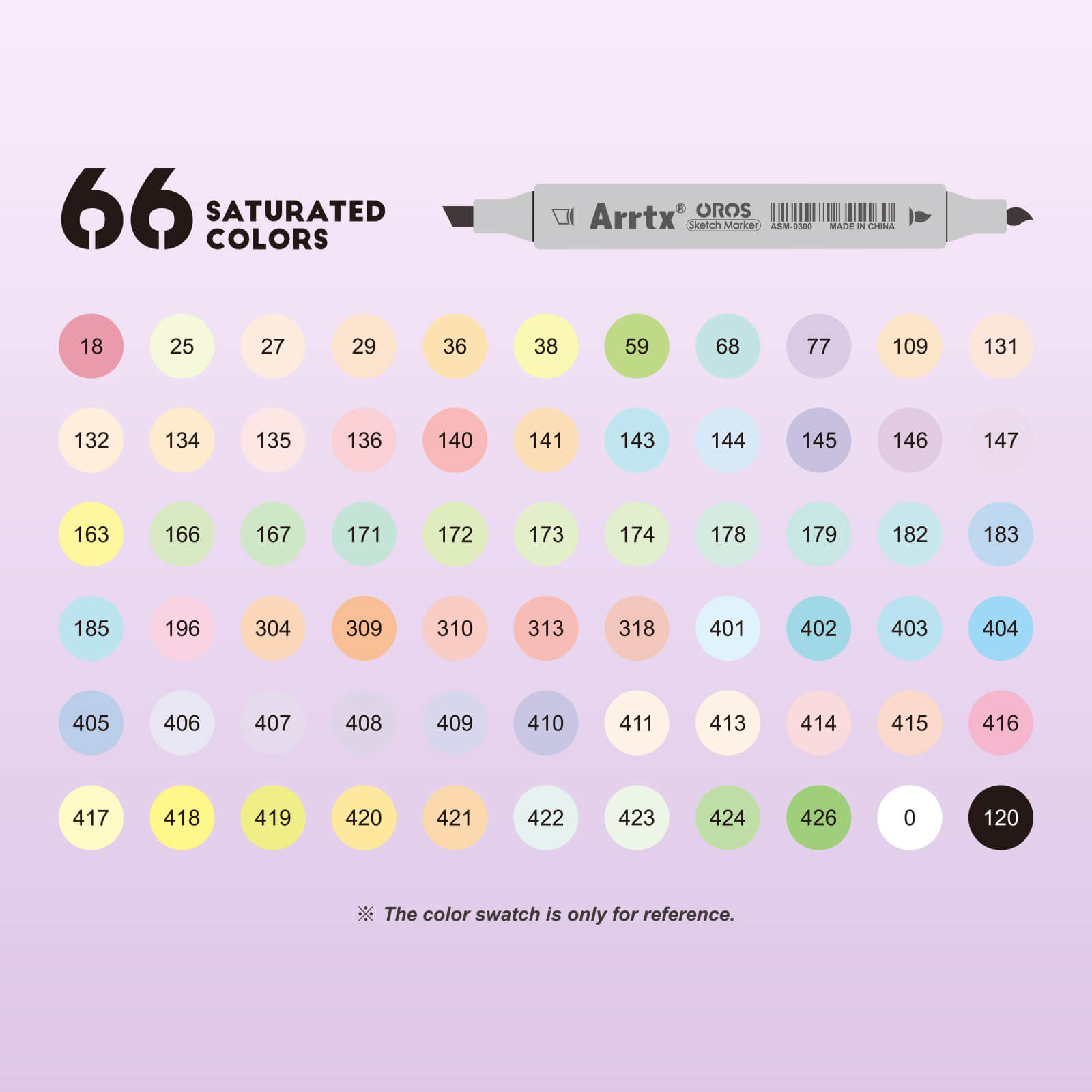 Arrtx OROS 66 Alcohol Markers Pastel Colors Paint Markers Dual Tip for Coloring