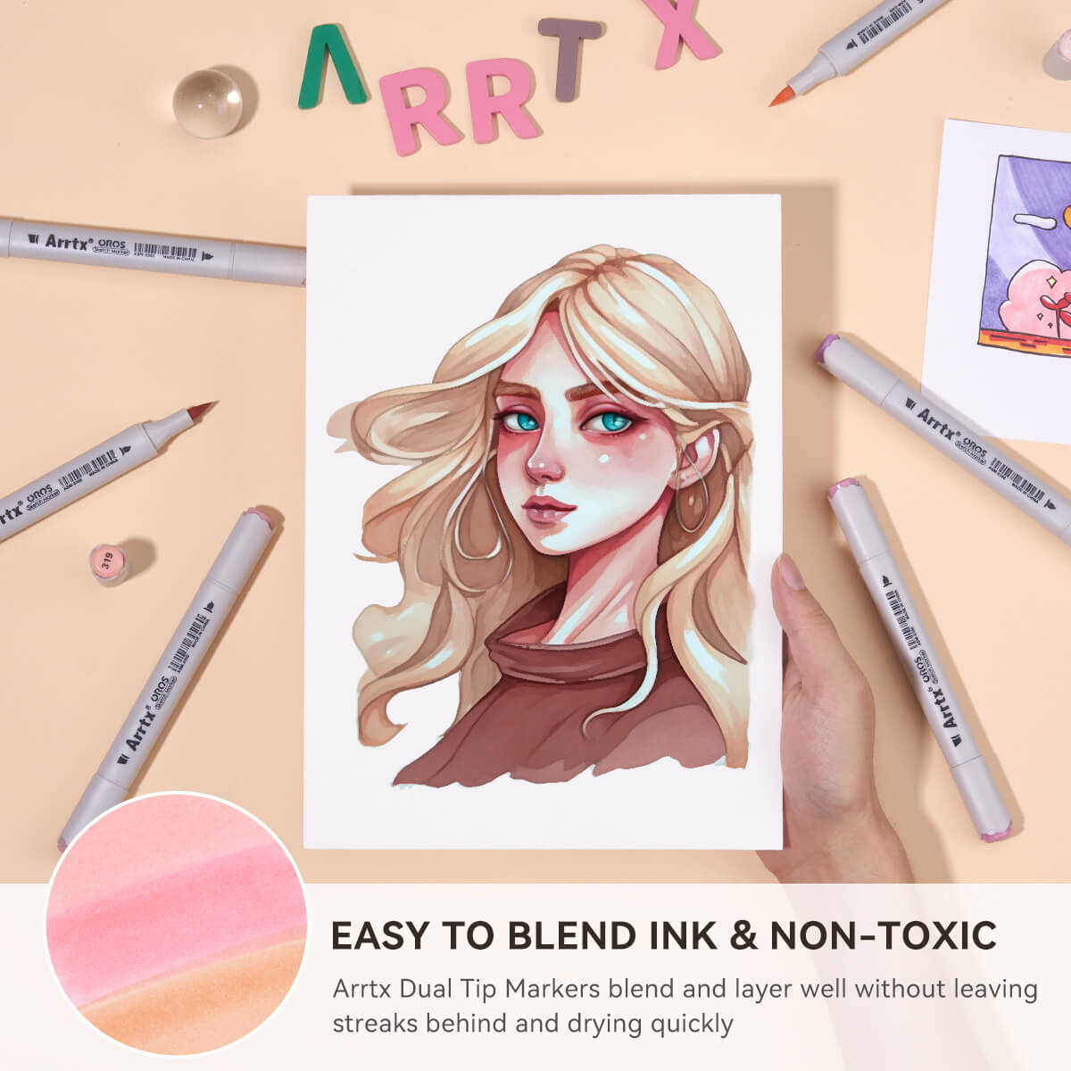Arrtx OROS 48 Alcohol Markers Skin Tone Colors Paint Markers Dual Tip