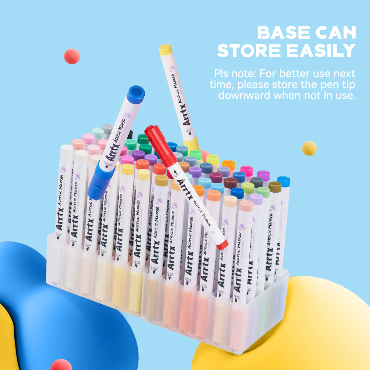 Arrtx 60A Colors Acrylic Paint Markers Brush Tip Art Supplies