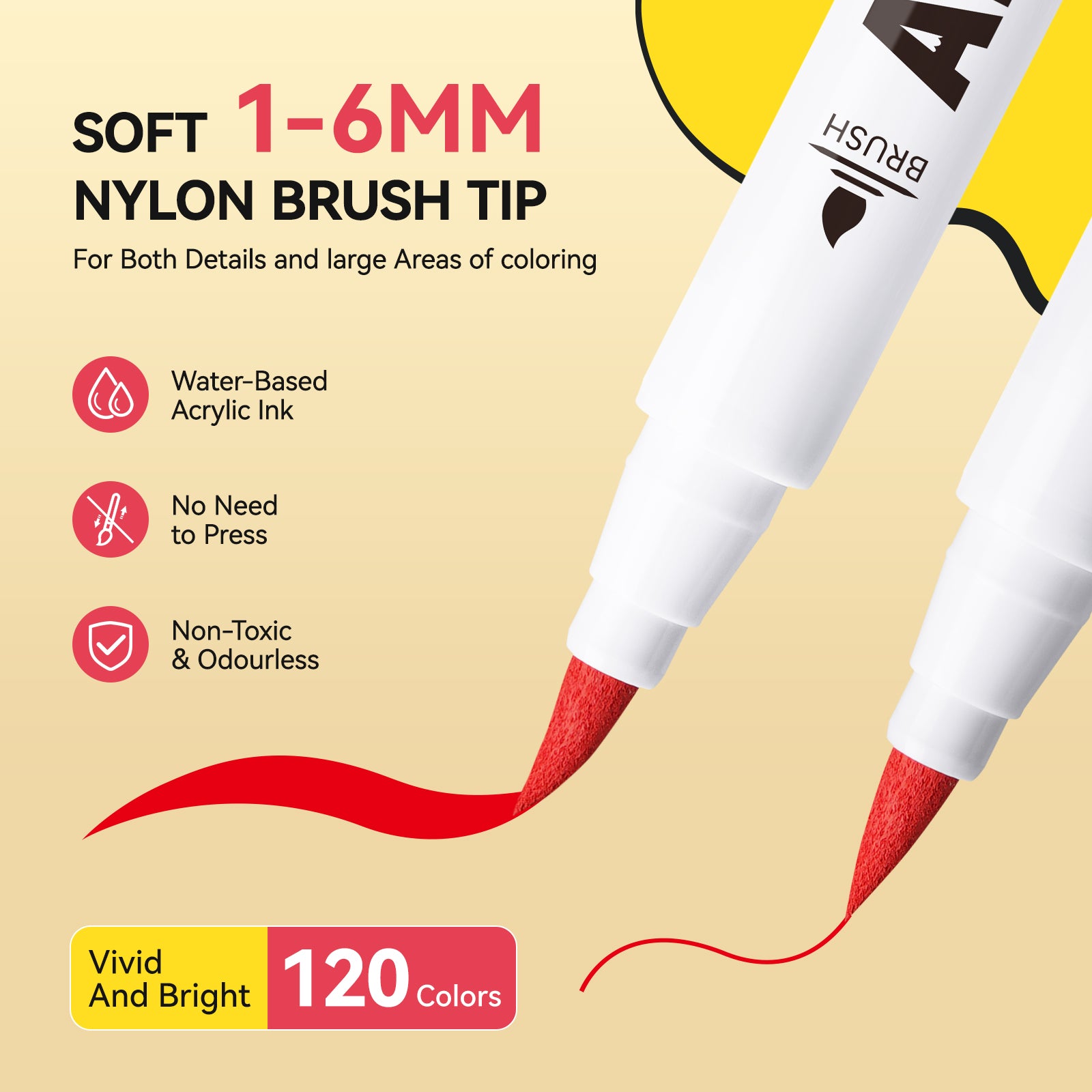 Arrtx 120A Anime Colors Acrylic Markers Brush Tip Paint Markers