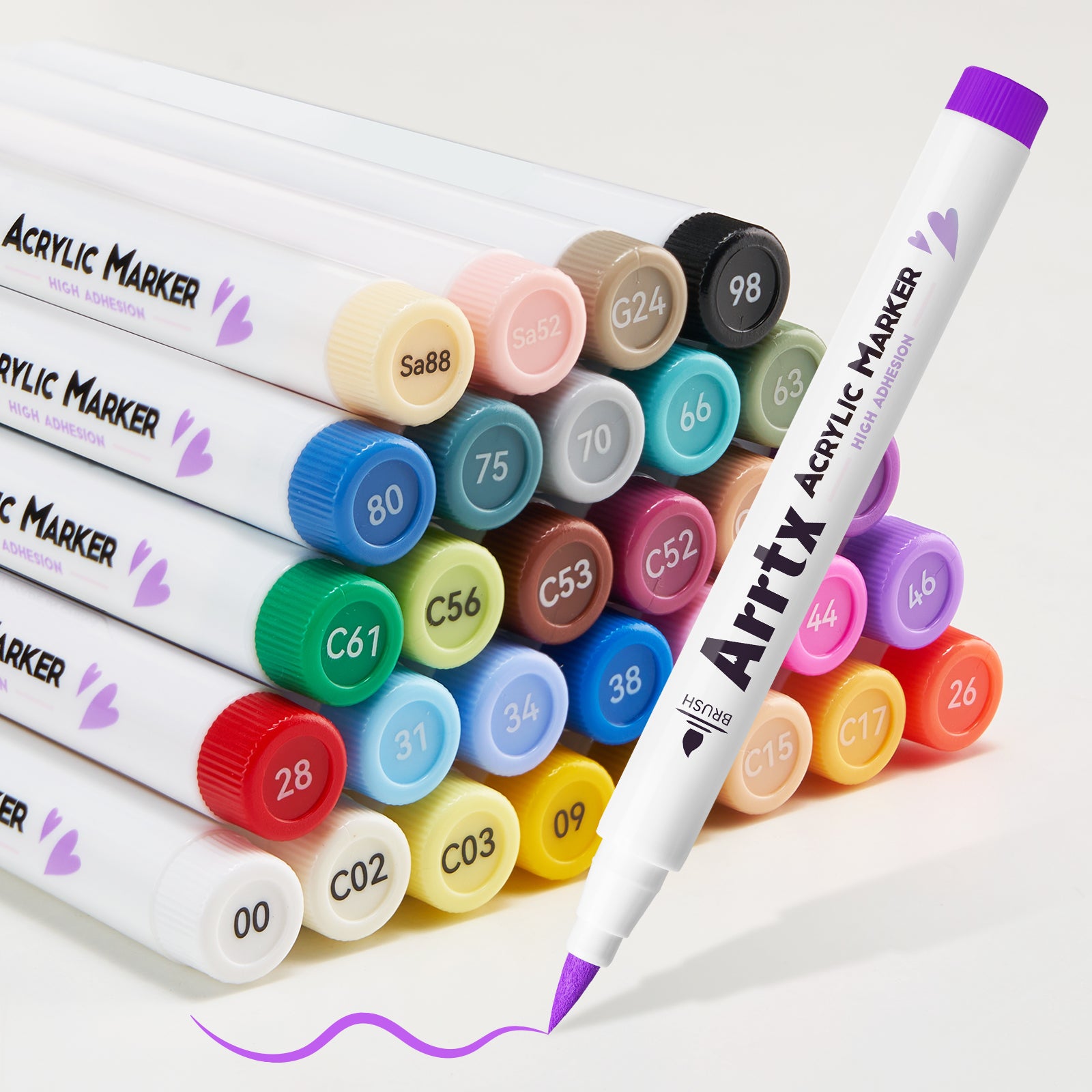 Arrtx 30D Colors Acrylic Markers Paint Markers Brush Tip