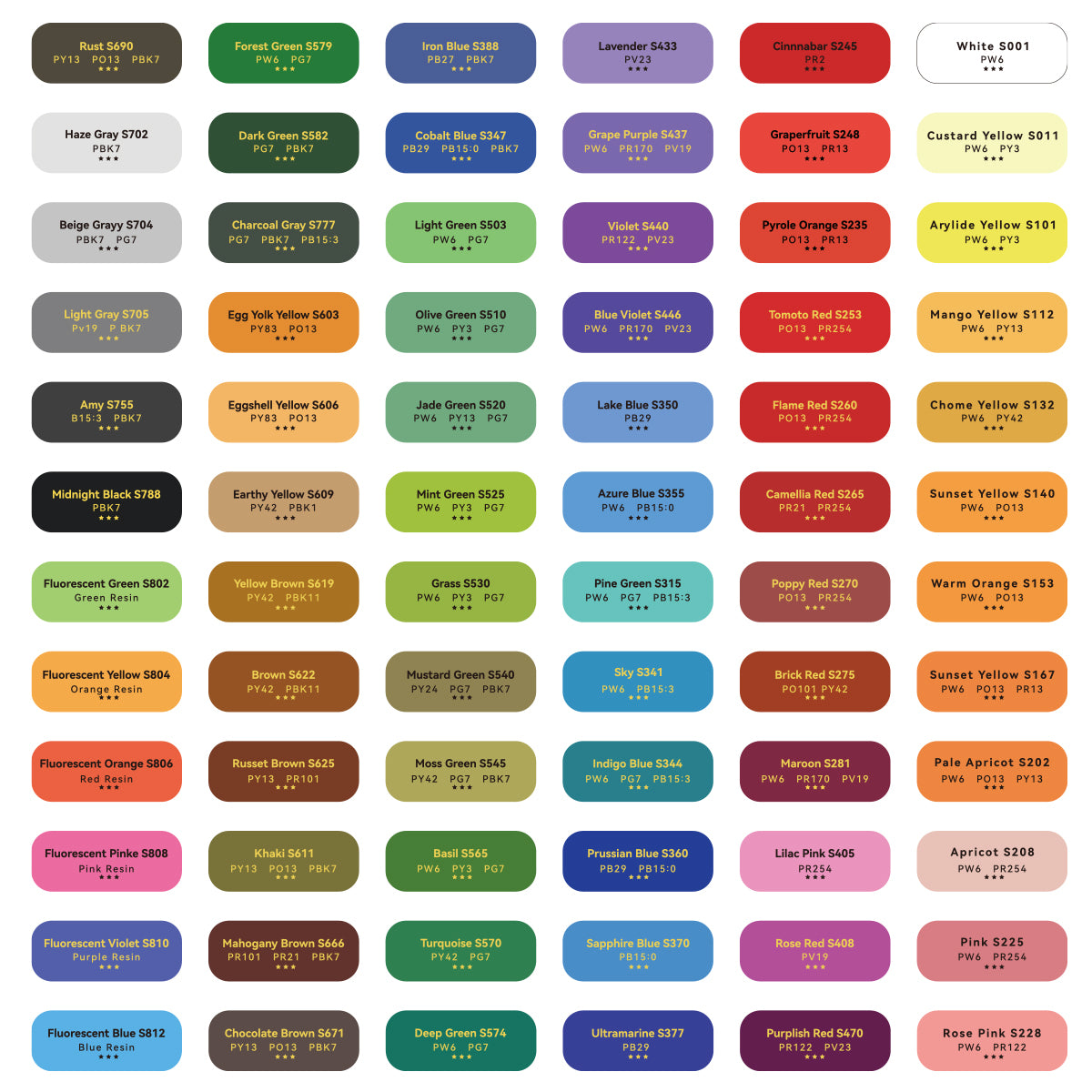 Arrtx 72 Colors Soft Pastels Set High Grade Colors