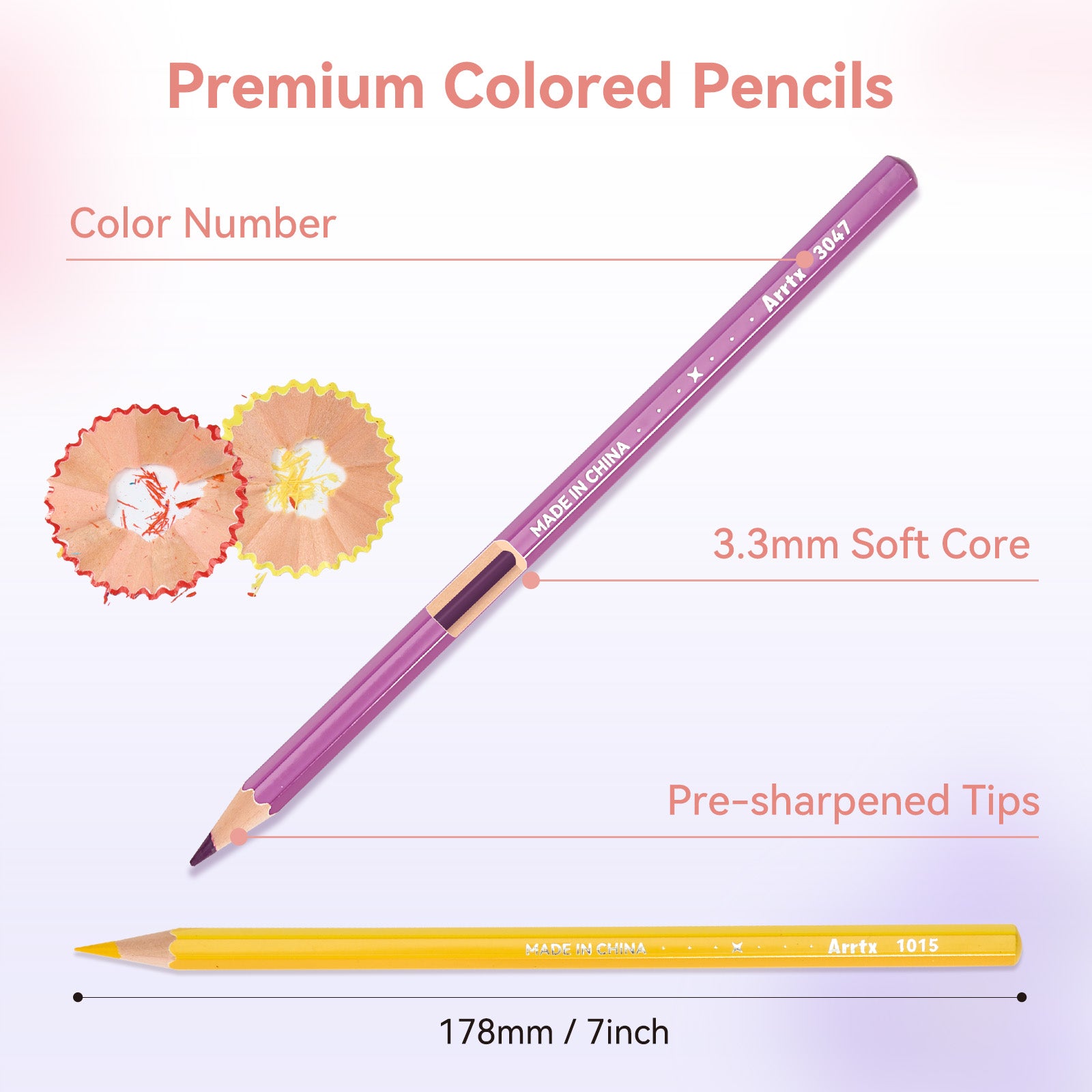 Arrtx 120 Colored Pencils Soft Core Oil-Based Drawing Pencils