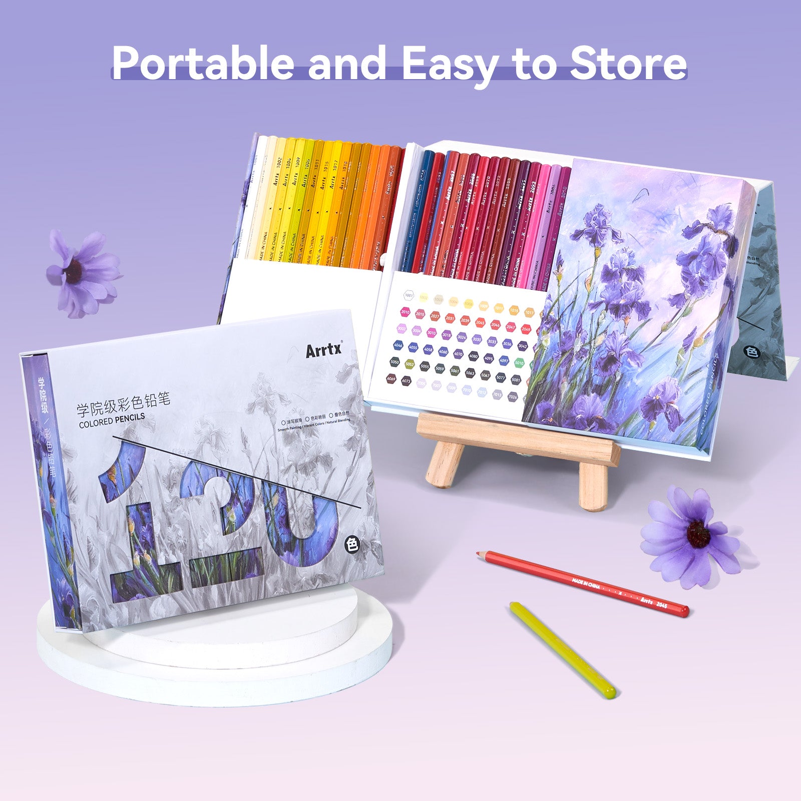 Arrtx 120 Colored Pencils Soft Core Oil-Based Drawing Pencils