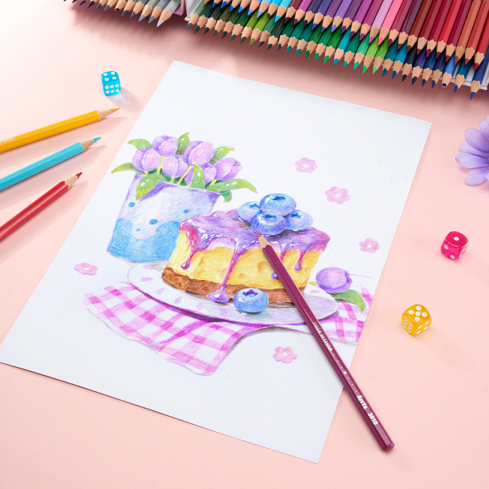 Arrtx 120 Colored Pencils Soft Core Oil-Based Drawing Pencils
