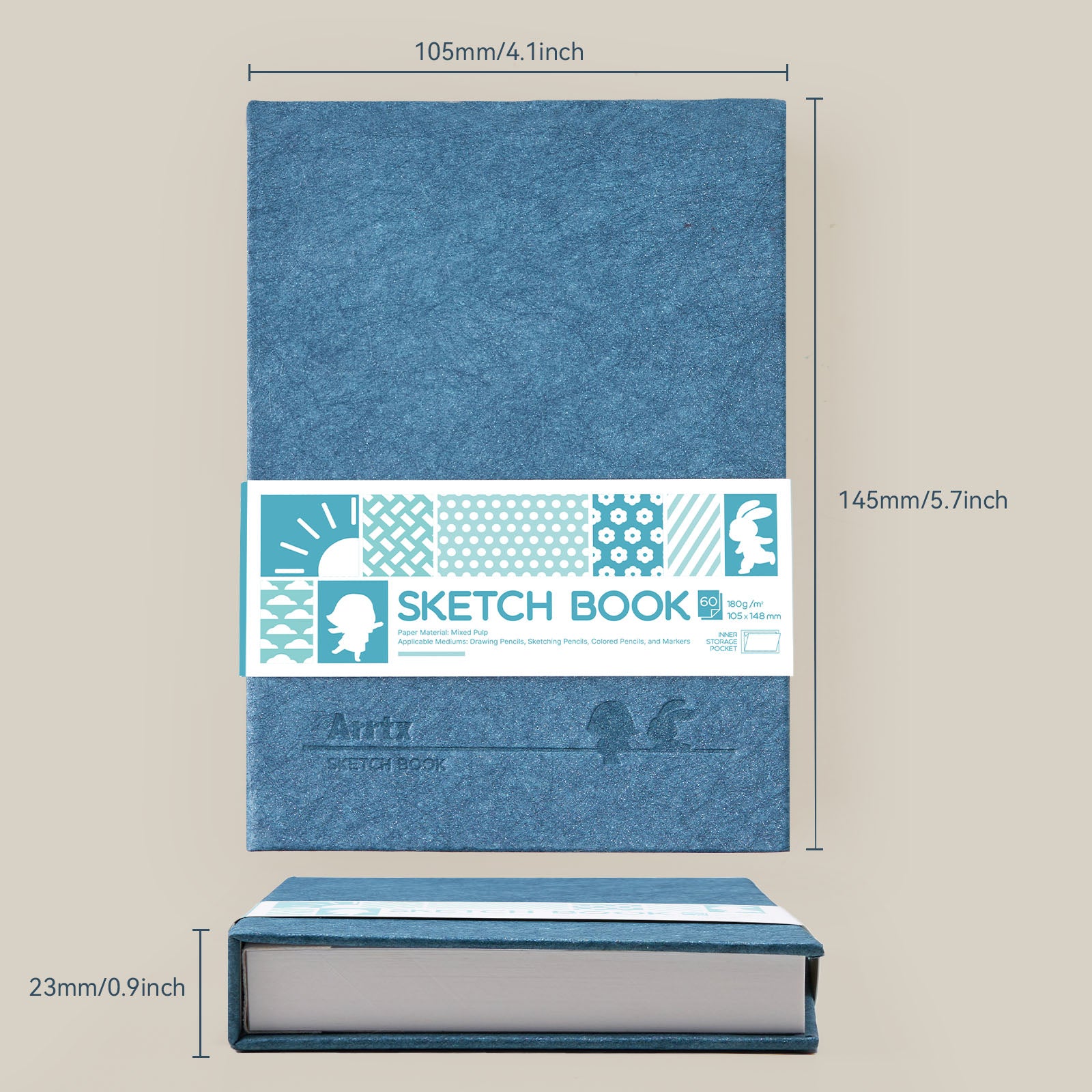 Arrtx Sketchbook A6 Artists Hardcover Drawing Paper