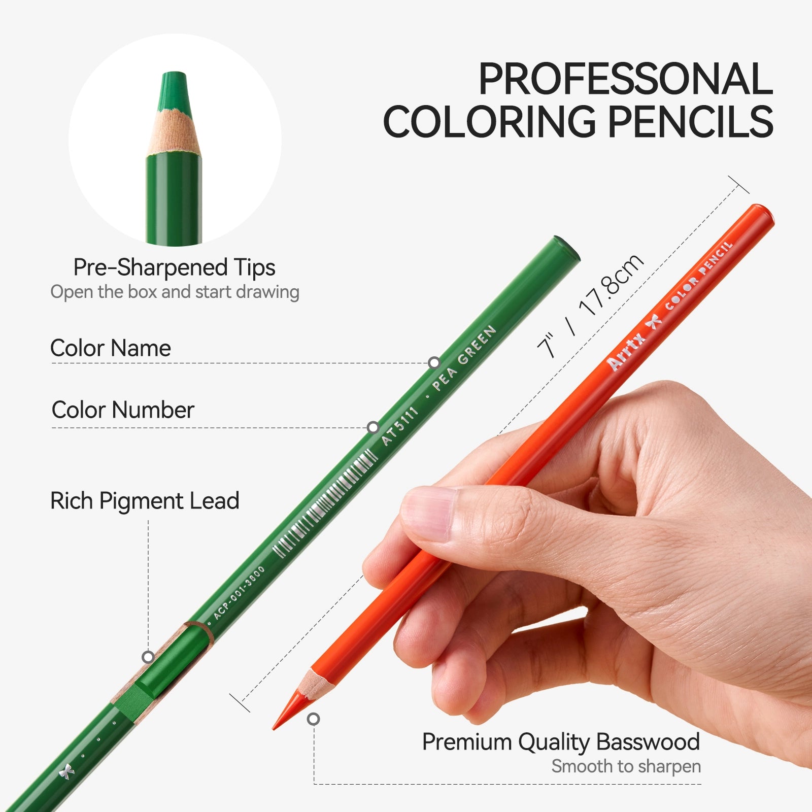 ARRTX Colored Pencils 84-Color Set Artist Grade