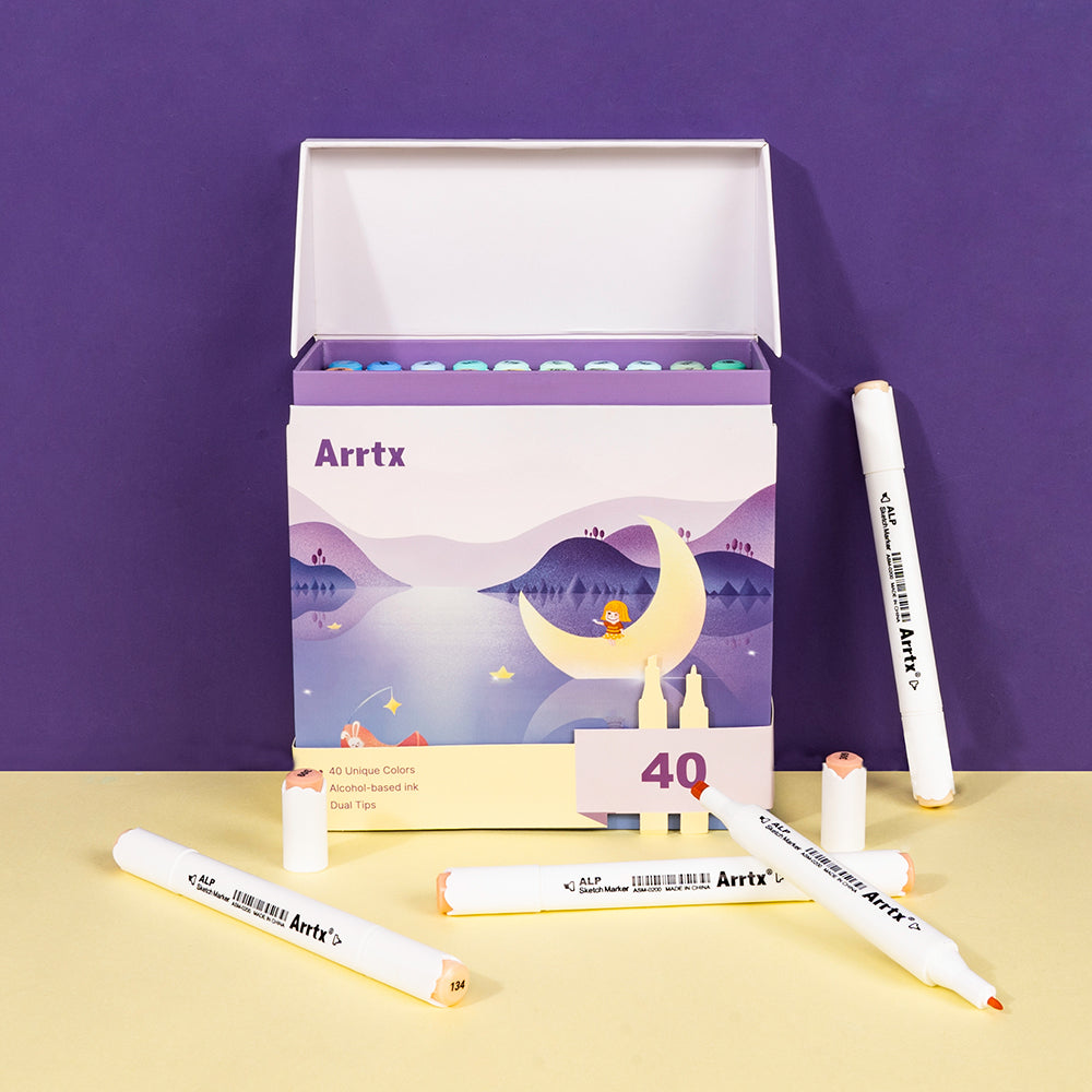 Arrtx ALP 40 Alcohol Markers Pastel Colors Paint Markers Dual Tip