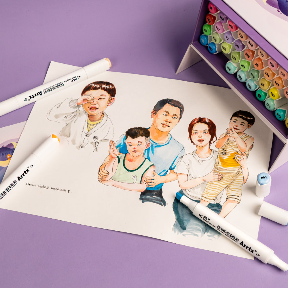Arrtx ALP 40 Alcohol Markers Pastel Colors Paint Markers Dual Tip