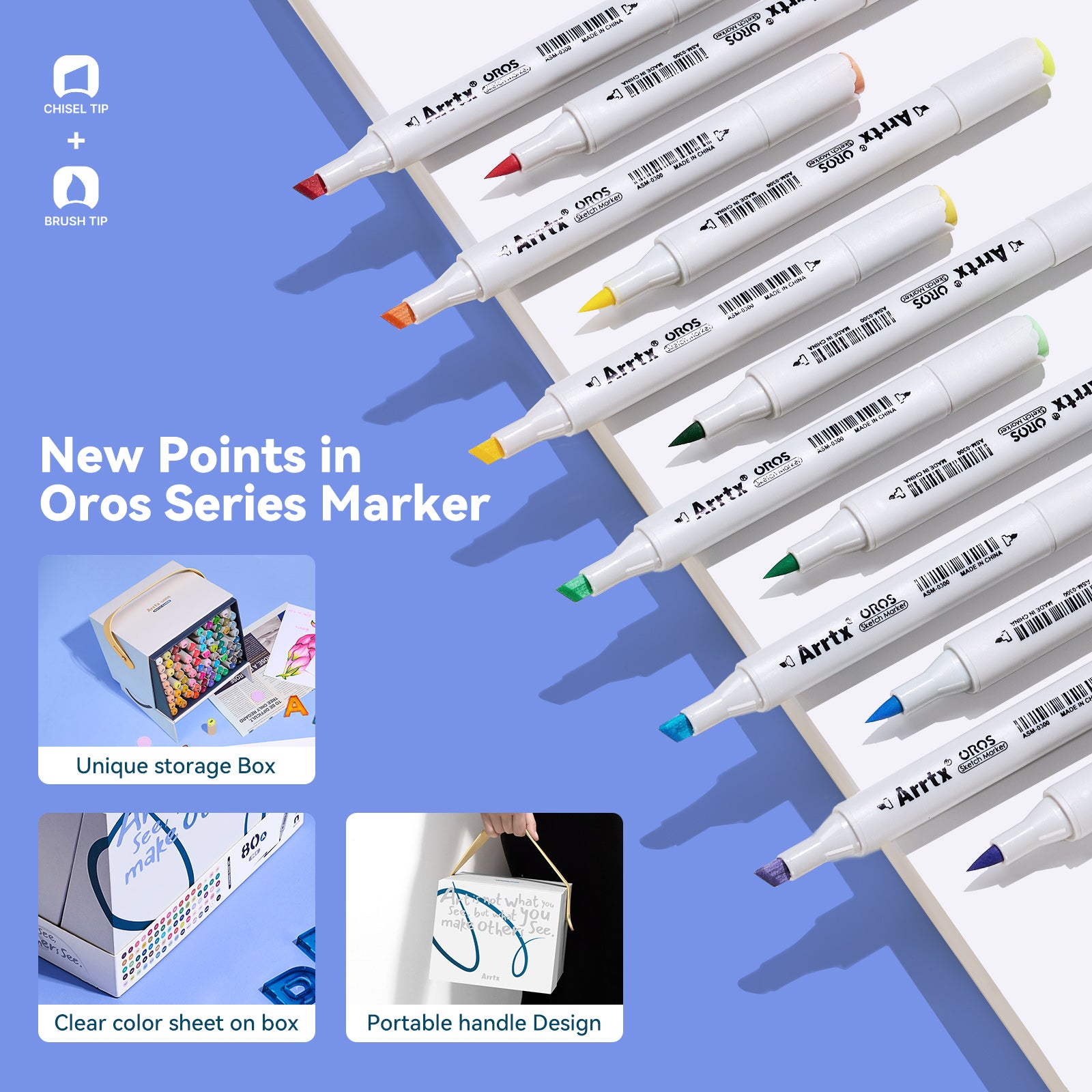 Arrtx OROS 80 Alcohol Markers Colors Paint Markers Dual Tip