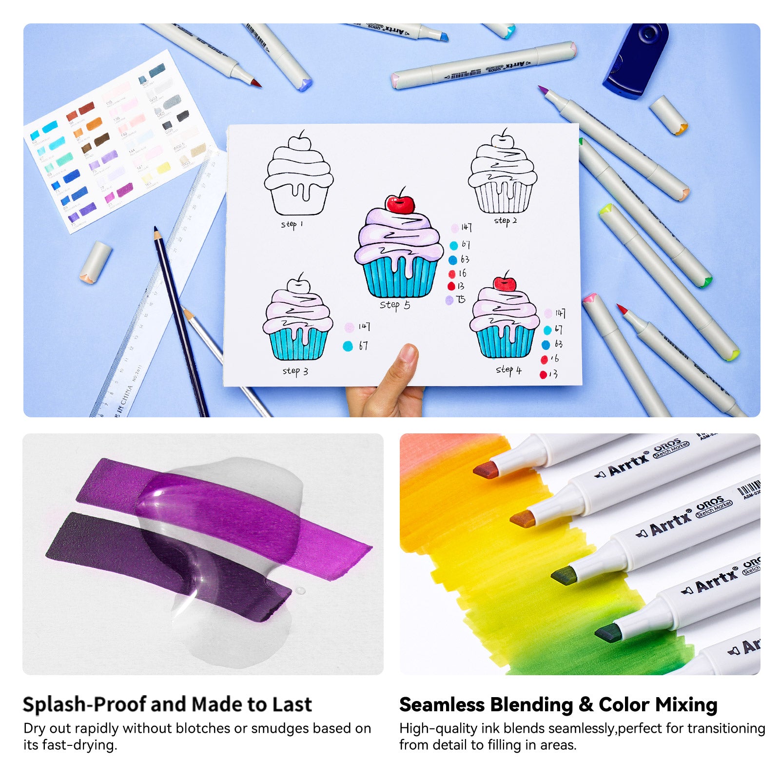 Arrtx OROS 80 Alcohol Markers Colors Paint Markers Dual Tip