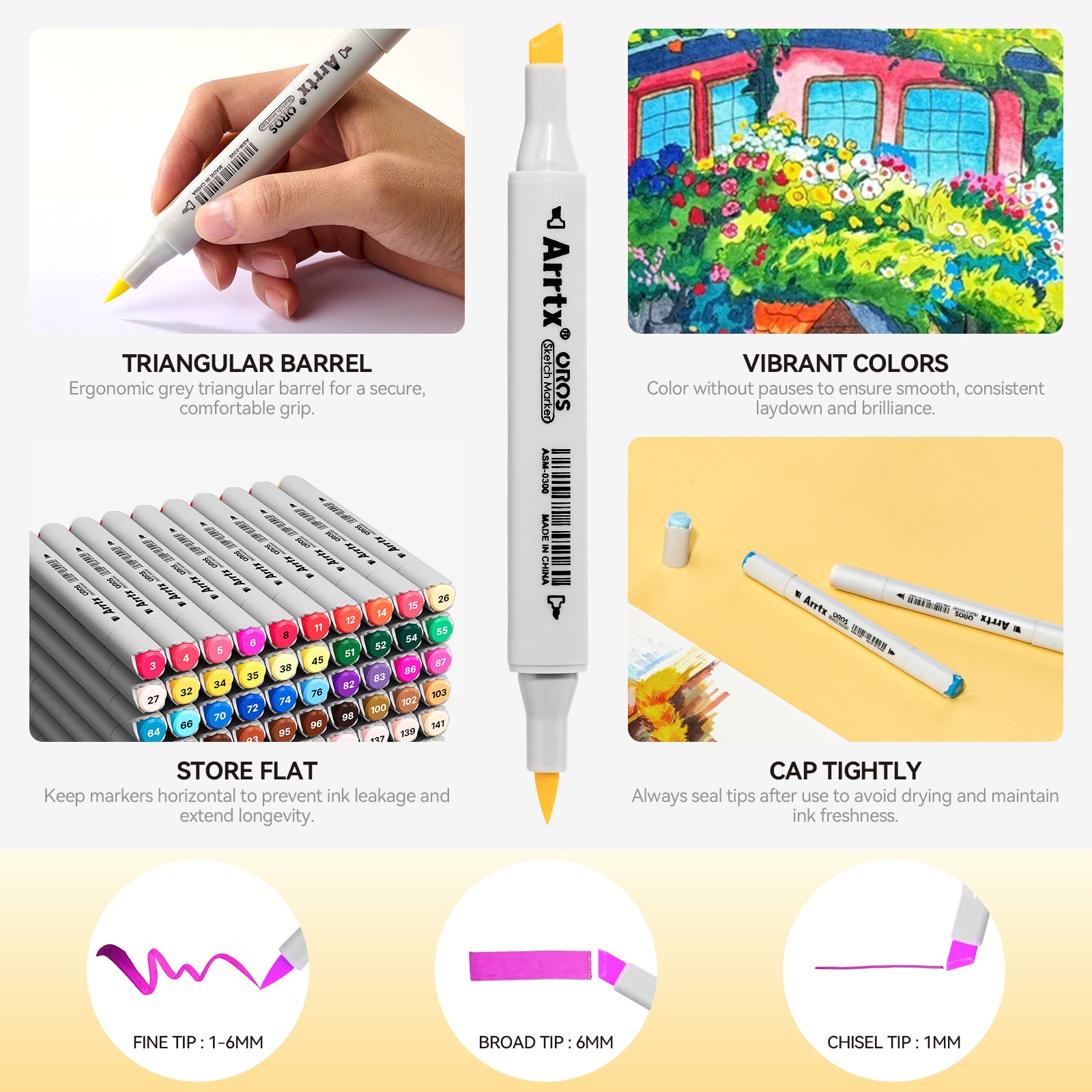 Arrtx OROS 90 Alcohol Markers Paint Markers Dual Tip