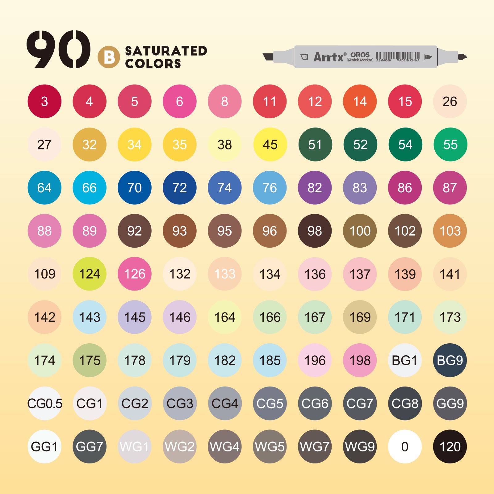 Arrtx OROS 90 Alcohol Markers Paint Markers Dual Tip