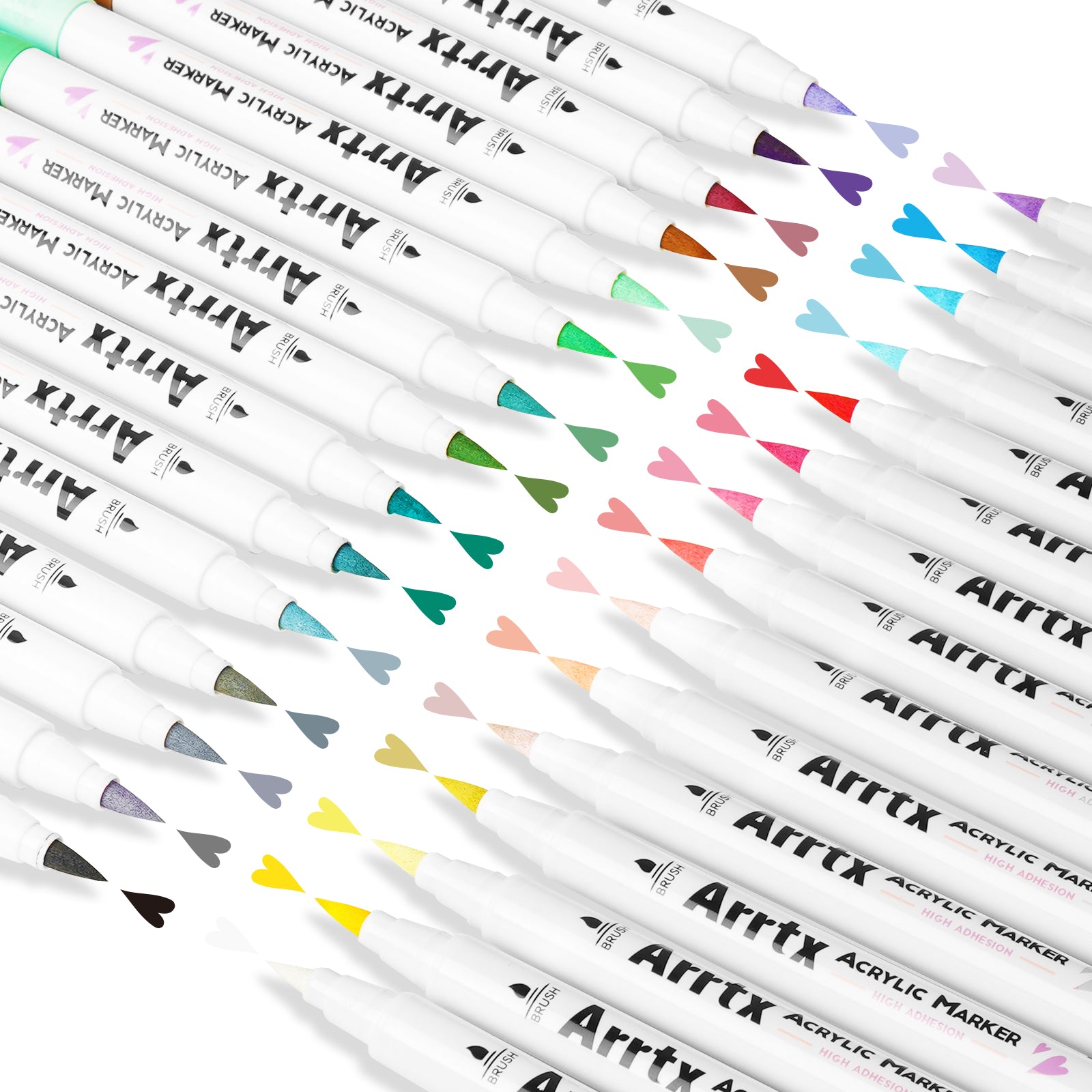 Arrtx 30A Colors Acrylic Markers Paint Pens Brush Tip