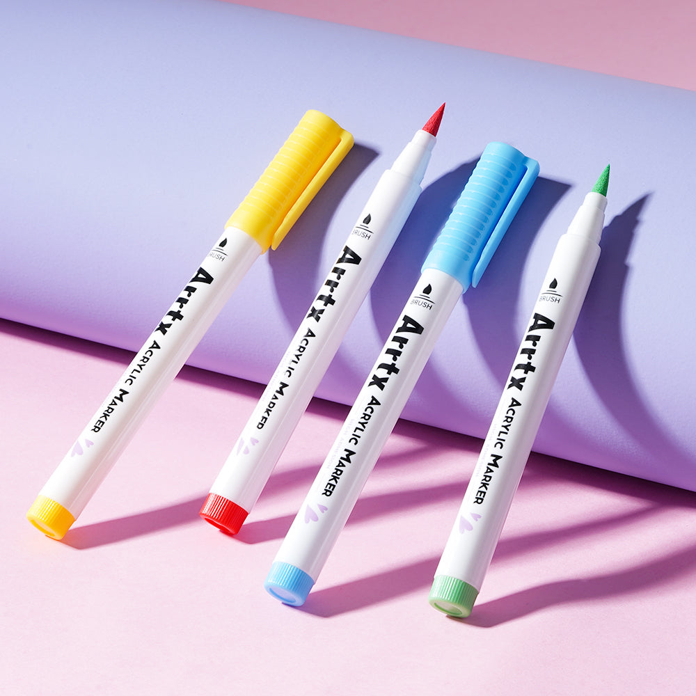 Arrtx 30A Colors Acrylic Markers Paint Pens Brush Tip