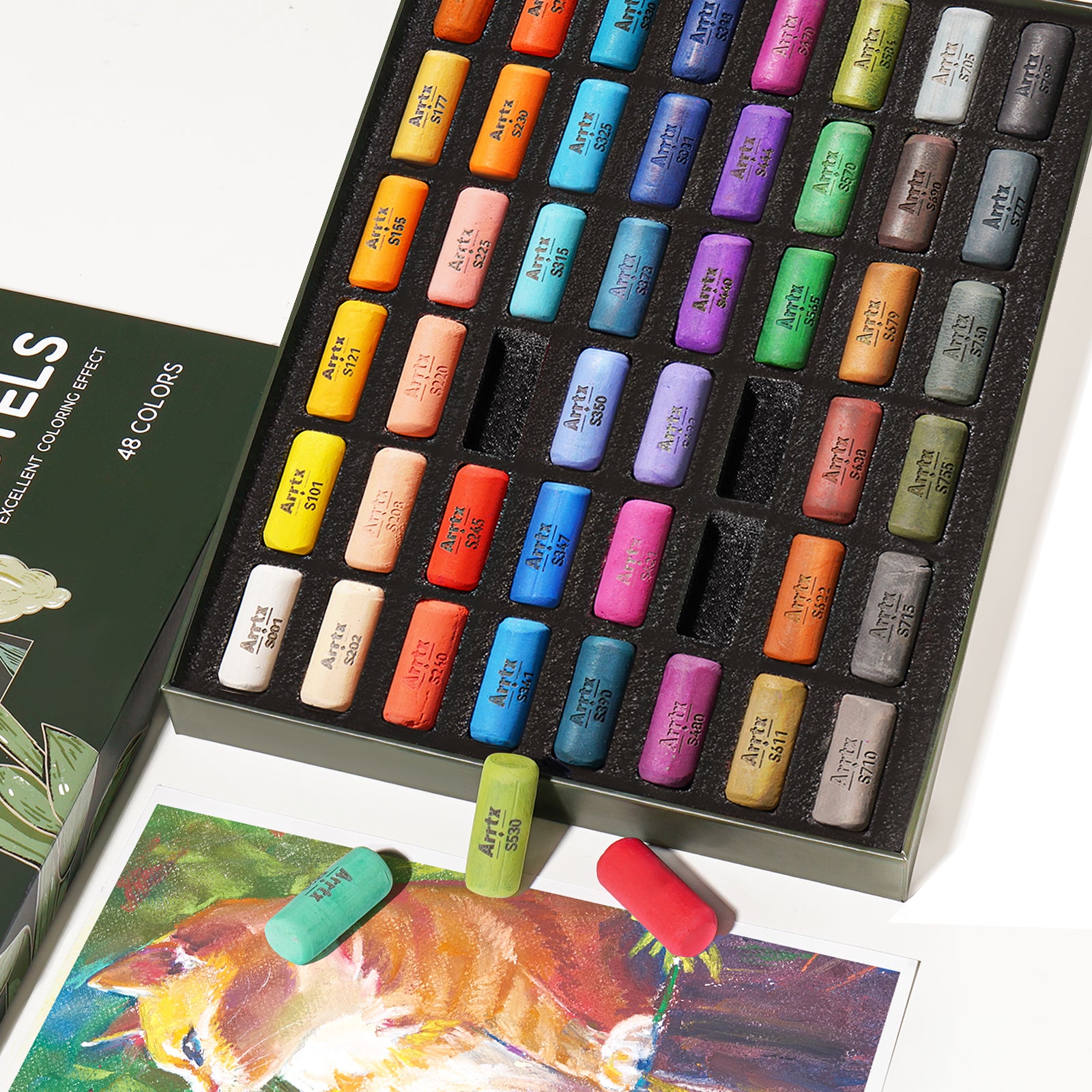 Arrtx 48 Colors Soft Pastels Set Pastels Drawing