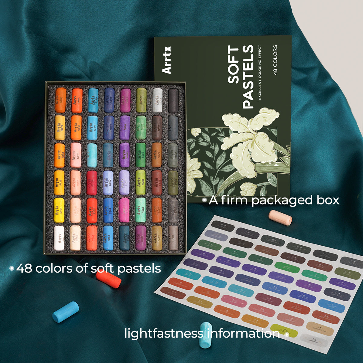 Arrtx 48 Colors Soft Pastels Set Pastels Drawing